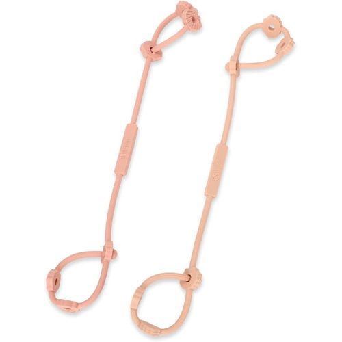 Toy Safety Straps, Socub Silicone Adjustable Baby Pacifier Teether Straps, 2pcs Toddler Toy Bottle Harness Straps for Strollers, High Chair, Cribs, Bags, BPA Free, Muted, Apricot