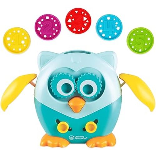 Learning Resources Hoot The Fine Motor Owl - 6 Pieces, Ages 18+ Months Toddler Learning Toys, Fine Motor and Sensory Toys for Toddlers, Educational Toys for Toddlers