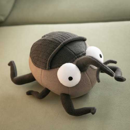 Weevil Plush – Handmade Earthy Beetle Stuffed Animal, Unique Long-Snoot Bug Plushie, Quirky Insect Nursery Decor, Nature Lover Gift, 9in