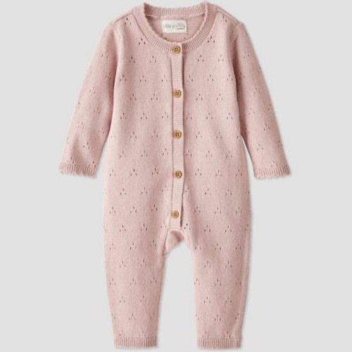 Little Planet by Carter's Organic Baby Girls'️ Pointelle Sweater Knit Romper - Pink, Size: 3M