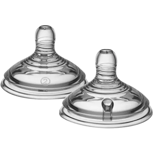 Tommee Tippee Closer to Nature Baby Bottle Feeding Nipple Replacement, Medium Flow, 3+ Months, Level 2 – 2 Count