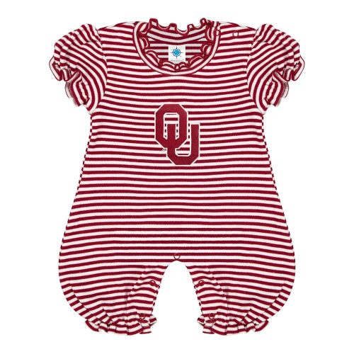 Creative Knitwear College Baby Striped Puff Sleeve Romper - Team Logo, Many Colors, for Girls (Newborn-12 Months)