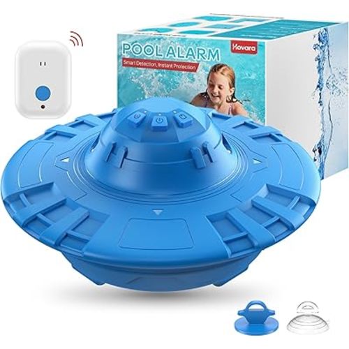Pool Alarm for Inground & Above Ground Pools – Floating Pool Safety Alarm with 110dB Siren, Adjustable Sensitivity, Weatherproof– Covers up to 20' x 40' – Protects Kids & Pets (Blue)