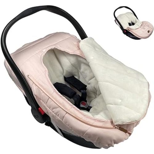 Car Seat Cover+Carseat Bunting Bag Intergrated into 1,Waterproof Anti-Cold Winter Bassinet Stroller Car seat Sleeping Bag for Infant,0-12M