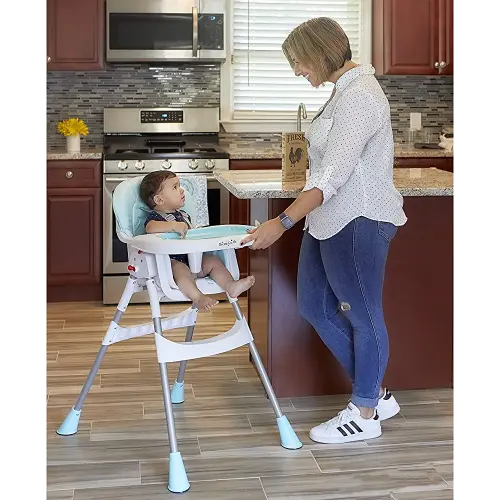 Portable 2-in-1 Tabletalk High Chair, Convertible Compact High Chair, Light Weight Portable Highchair, Aqua