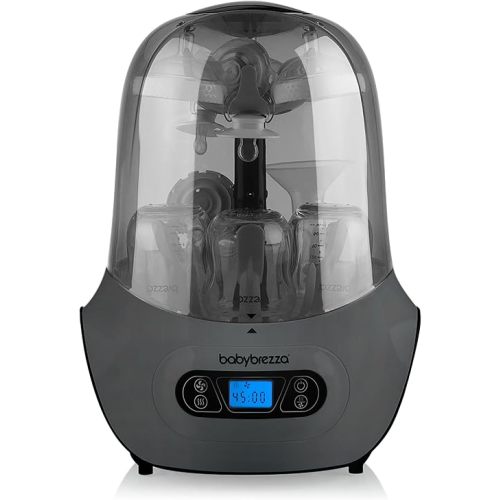 Baby Brezza Baby Bottle Sterilizer and Dryer Machine – Electric Steam Sterilization - Universal Fit - Pacifiers, Glass, Plastic, and Newborn Feeding Bottles, Charcoal