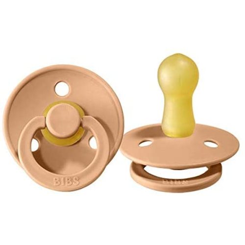 BIBS Baby Pacifier | BPA-Free Natural Rubber | Made in Denmark | Peach Sunset 2-Pack (0-6 Months)