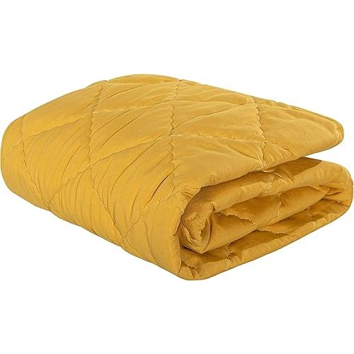 NTBAY Down Alternative Toddler Comforter, Lightweight and Warm Solid Color Baby Crib Quilted Blanket, 39x47 inches, Yellow