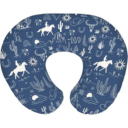 Western Cowboy Baby Nursing Pillow Covers for Boy Girl Wild West Cactus Mountain Snake Cattle Skull Sun Nursing Pillow Slipcovers for Breastfeeding Pillows Desert Adventure Soft Stretchy Cover