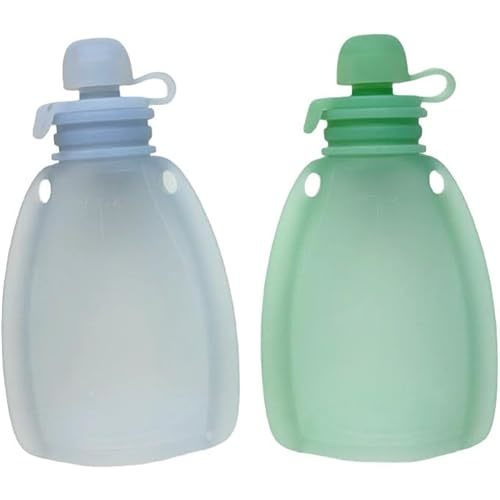 Jane & Kate | Reusable Baby Food Silicone Pouch, 100% Silicone, Baby Food Storage Squeezable Pouch, Dishwasher Safe, Freezer Safe, Oven Safe, 2 Pack