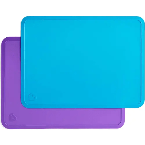 Munchkin® Spotless™ Silicone Placemats for Kids, 2 Pack, Blue/Purple