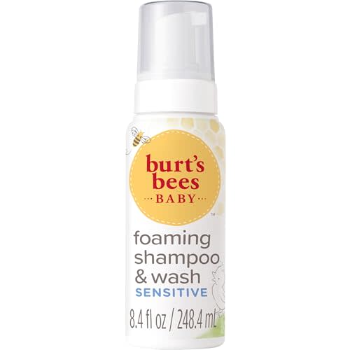 Burt's Bees Baby Foaming Shampoo and Body Wash for Sensitive Skin, Fragrance Free, Tear Free, Pediatrician Tested, 97.5% Natural Origin, 8.4 Fl Oz (Pack of 3)