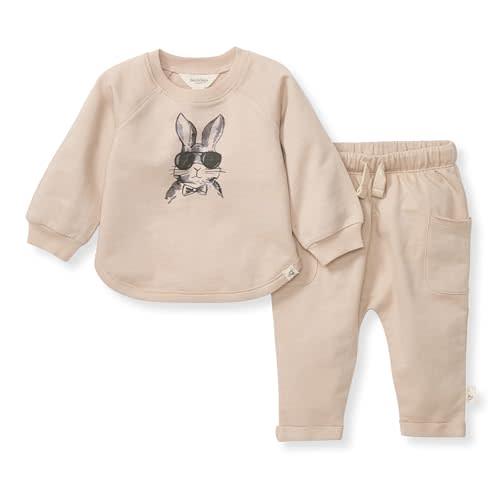 Burt's Bees Baby baby-boys Shirt and Pant Set, Top & Bottom Outfit Bundle, 100% Organic Cotton