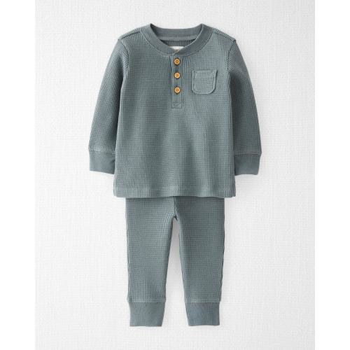 Baby Waffle Knit Play Set Made with Organic Cotton - Style,Aqua Slate