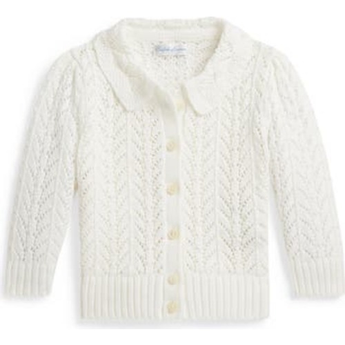 Collared Pointelle Stitch Cardigan, 3M
