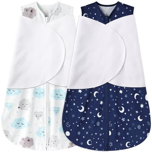 BSTOPPT Newborn Sleep Sack Baby Swaddle,0-12 Months,3-Way Adjustable Wearable Blanket,Swaddling sleeping bag