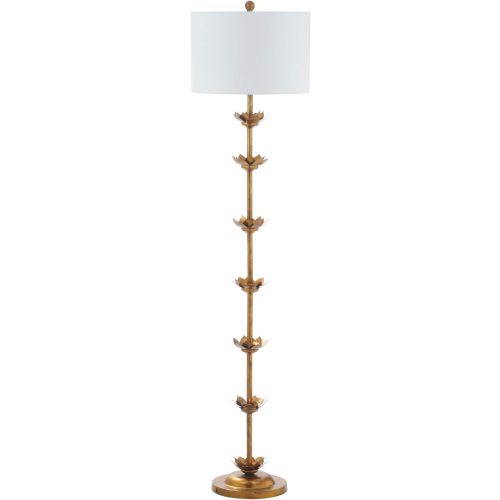 Safavieh FLL4003A Lighting Collection Landen Leaf 63.5" Antique Gold Floor Lamp, Metal
