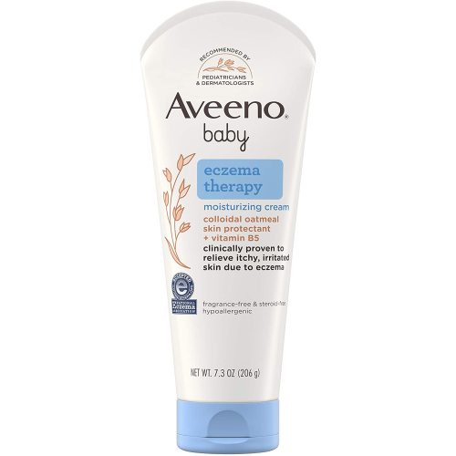 Aveeno Baby Eczema Therapy Moisturizing Cream, Natural Colloidal Oatmeal & Vitamin B5, Moisturizes & Relieves Dry, Itchy, Irritated Skin, Paraben & Steroid & Fragrance Free, 7.3 Oz
