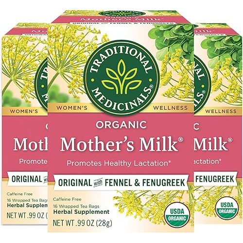 Traditional Medicinals Mother's Milk, Women's Tea, Organic, 16 CT (Pack - 3)