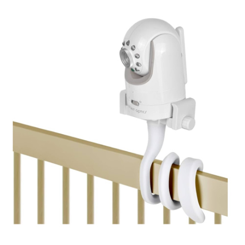 Baby Monitor Mount Camera Shelf Compatible with Infant Optics DXR 8 & DXR-8 Pro and Most Other Baby Monitors,Universal Baby Camera Holder,Attaches to Crib Cot Shelves or Furniture (White)
