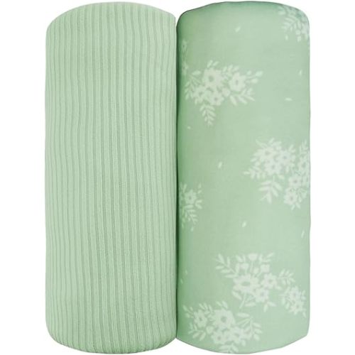 Viviland Jersey Swaddle Blanket, Ultra Soft Stretchy Receiving Blanket, Newborn Swaddle Wrap for Boys & Girls, 40 x 30 inches, 2 Pcs