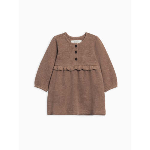 Nina Waffle Knit Ruffle Waist Dress