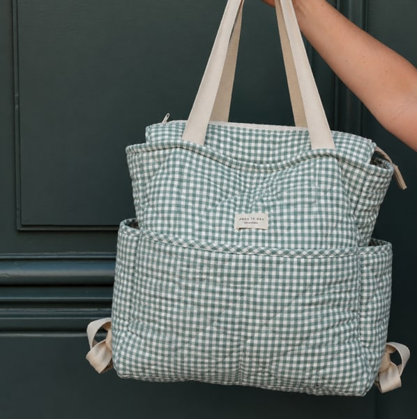 Convertible Quilted Backpack/Diaper Bag