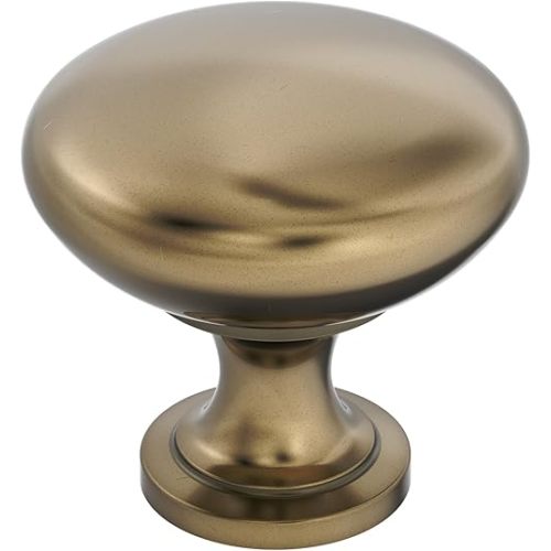 Amerock | Cabinet Knob | Burnished Brass | 1-1/4 inch (32 mm) Diameter | Edona | Drawer Knob | Cabinet Hardware (Pack of 1)