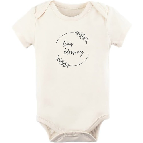 Baby Tiny Blessing Organic Cotton Bodysuit, 6-12M, Natural