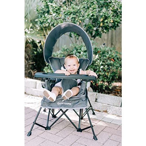Baby Delight Go with Me Jubilee Deluxe Portable Chair | Indoor and Outdoor | Sun Canopy | Grey