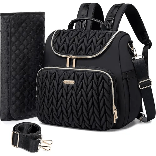 4 in 1 Convertible Diaper Bag Backpack,Waterproof Baby Diaper Bag with Changing Pad,Converts into Baby Tote Bag,Diaper Backpack,Stroller Bag and Crossbody Diaper Bag