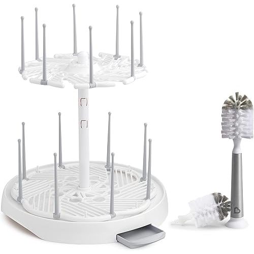 Munchkin® High Capacity Drying Rack and Shine™ Stainless Steel Bottle Brush