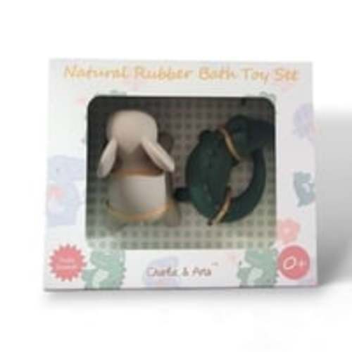 Elephant Alligator Fully Sealed Natural Rubber Bath Toy Play Set Charlie & Aria