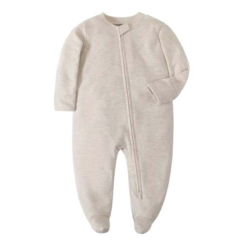 QEFJNO Newborn Baby Boys' Sleep and Play Footies Pajamas, 2 Way Zipper with Mitten Cuffs Infant Girls Sleeper Cotton PJs