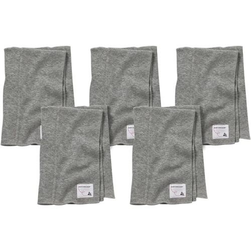 Burt's Bees Baby - Burp Cloths, 5-Pack Extra Absorbent 100% Organic Cotton Drool Cloths - Cotton Grey