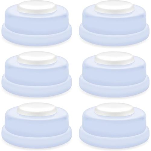 Maymom Screw Lids Aka Travel Caps with Rewritable Sealing Disc Compatible with Avent, Maymom Wide Mouth Bottles; Cap Replace Avent Classic Bottle Screw Ring and Sealing Disc, 6pcs. (Blue)