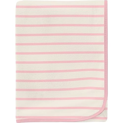 KicKee Swaddling Blanket, Made from Luxuriously Soft KicKee Signature Blend Fabric, Buttery Softness for Snuggling Your Baby (Lotus Sweet Stripe - One Size)