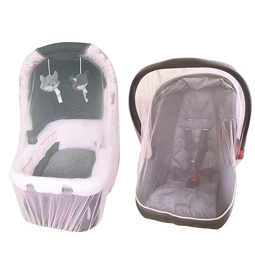 Enovoe Mosquito Net for Stroller and Baby Crib - Durable Mesh Bug Net Cover with Elastic Edge - Fits Strollers, Bassinets, Playards, and Mini Cribs - Travel Essential for Newborns - 63x64-Inch (White)