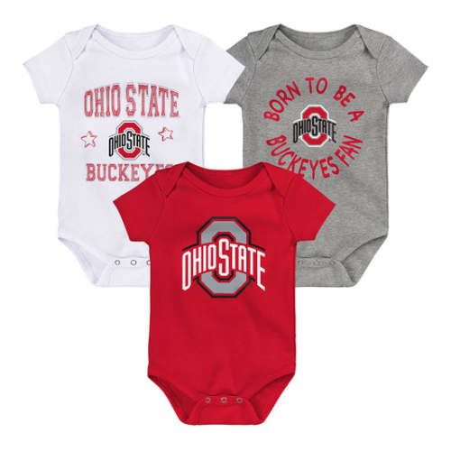 Newborn Ohio State Buckeyes 3-Pack Onesies – Shop OSU Buckeyes
