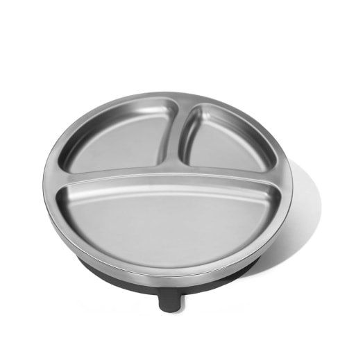 Avanchy Sustainable Baby Dishware: Suction Plates, color: BLACK