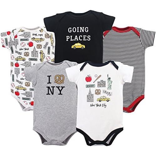 Hudson Baby Unisex Baby Cotton Bodysuits 5-pack