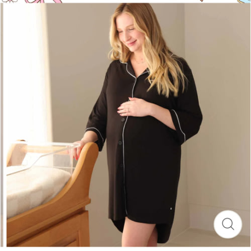 Labor & Delivery Nightgown - Black | Caden Lane