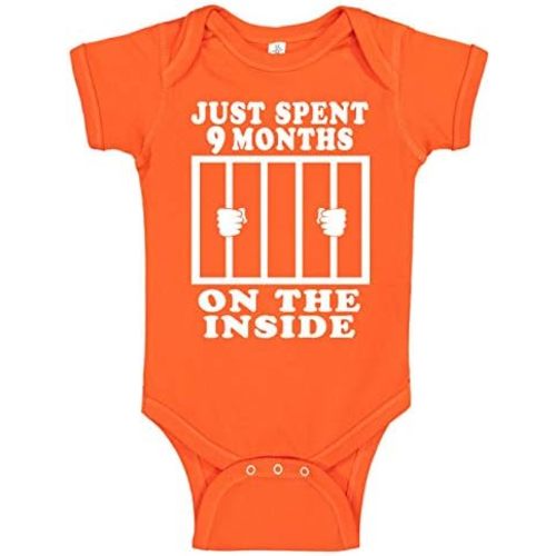 Reaxion Funny Cute Baby Boy Girl Handmade Clothes Infant Just Spent 9 Months On The Inside Bodysuits