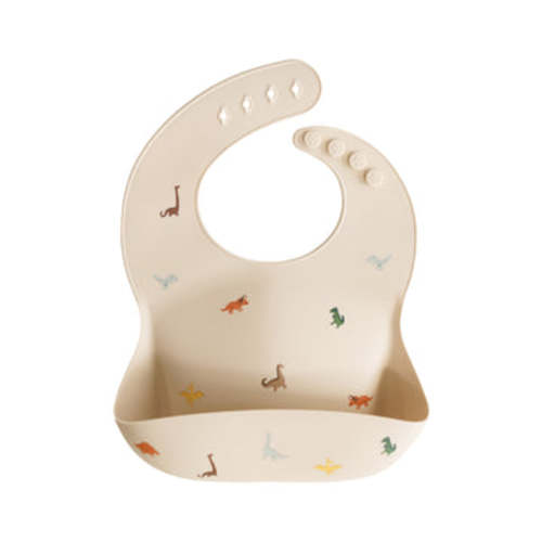 Mushie Silicone Baby Bib - Dinosaurs