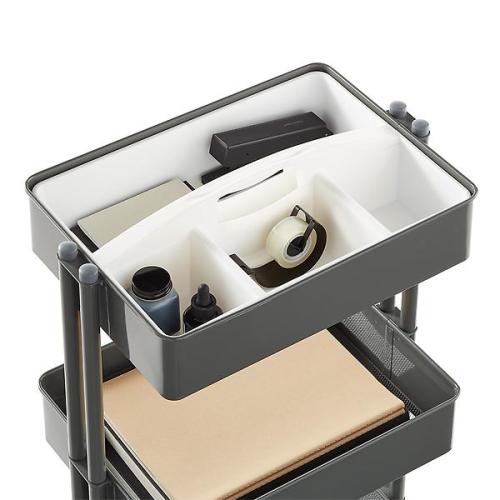 3-Tier Cart Divided Caddies with Handles