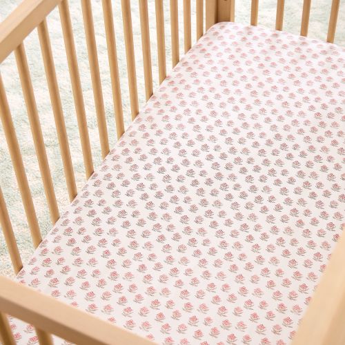 Begonia Crib Sheet - Apple Blossom