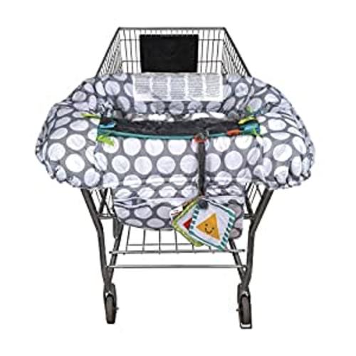 Amazon.com : Boppy Preferred Shopping Cart and High Chair Cover with Storage Pouch, Gray Jumbo Dots with Changeable SlideLine Toy, Plush Minky Seat, 2-point Safety Belt, Wipeable and Machine Washable, 6-48 months : Baby