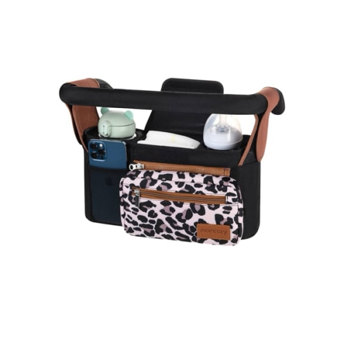 Momcozy Universal Stroller Organizer with Insulated Cup Holder Detachable Phone Bag & Shoulder Strap, Fits for Stroller like Uppababy, Baby Jogger, Britax, BOB, Umbrella and Pet Stroller