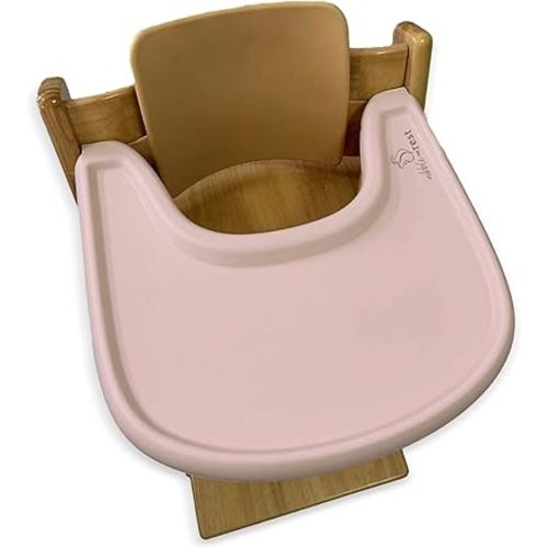 Coverall Stokke Tripp Trapp Highchair Placemat, Silicone Placemat for High Chair Tray,Lightweight,Durable Material,Wipeable & Washable, Easy to Clean (Dusty Pink)