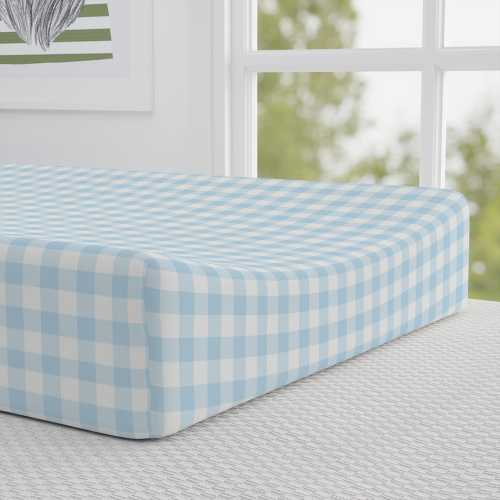Blue Gingham Changing Pad Cover | Baby Changing Pad